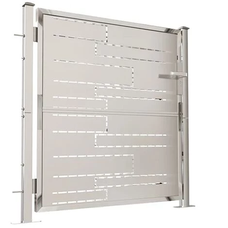INLIFE Portail De Jardin 100x100 Cm Acier Inoxydable - Argent 5 INLIFE Portail De Jardin 100x100 Cm Acier Inoxydable - Argent – Image 3