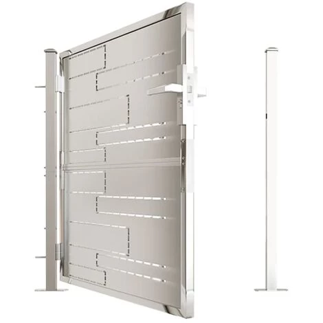 INLIFE Portail De Jardin 100x100 Cm Acier Inoxydable - Argent 7 INLIFE Portail De Jardin 100x100 Cm Acier Inoxydable - Argent – Image 5