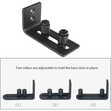 TINOR Guide De Roulement Pour Porte Coulissante - Avec 2 Roulettes - Pour Portes Coulissantes - Noir 5 TINOR Guide De Roulement Pour Porte Coulissante - Avec 2 Roulettes - Pour Portes Coulissantes - Noir – Image 3