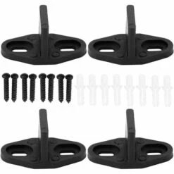 TINOR Guide Au Sol Robuste Guide De Plancher De Porte Mur De Guidage Au Sol Réglable Avec Des Vis Convient Pour Porte D'armoire Porte En Bois Porte De Grange 4 Pièces Noir