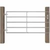 NOVA Garden Gate à 5 Bars Galvanisés Avec Divers Arrêts En Argent Taille : (95-170) X 90 Cm -Portail Soldes Boutique 59983664 1