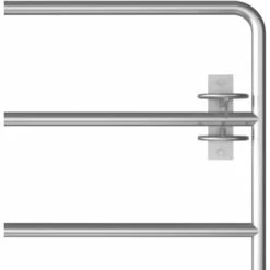 NOVA Garden Gate à 5 Bars Galvanisés Avec Divers Arrêts En Argent Taille : (95-170) X 90 Cm -Portail Soldes Boutique 59983664 4