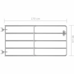 NOVA Garden Gate à 5 Bars Galvanisés Avec Divers Arrêts En Argent Taille : (95-170) X 90 Cm -Portail Soldes Boutique 59983664 5