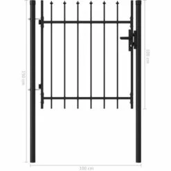 NOVA Porte De Porte Unique Avec Des Pics Et Des Clés En Acier Noir Différentes Tailles Taille : 1 X 1 M -Portail Soldes Boutique 59995415 5