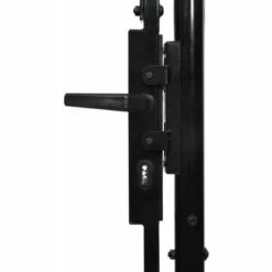 INLIFE Portillon Simple Porte Avec Dessus Arqué Acier 1x1,5 M Noir -Portail Soldes Boutique 60302947 4