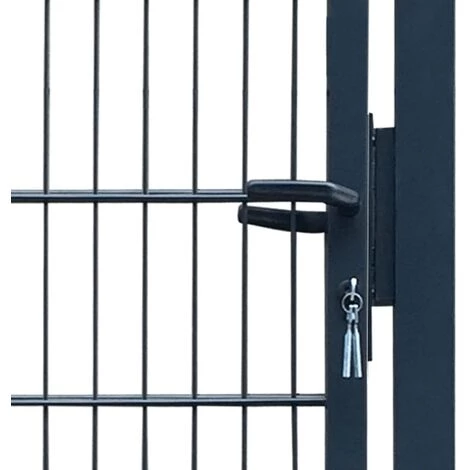 INLIFE Portillon 2D (simple) Gris Anthracite 106x210 Cm 6 INLIFE Portillon 2D (simple) Gris Anthracite 106x210 Cm – Image 4