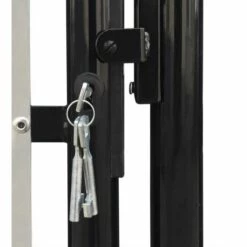 INLIFE Portail Simple De Clôture Noir 100x200 Cm -Portail Soldes Boutique 60600013 4