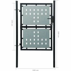 INLIFE Portail Simple De Clôture Noir 100x200 Cm -Portail Soldes Boutique 60600013 5