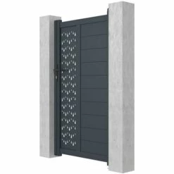 VENTE-UNIQUE.COM Portillon Battant Aluminium Semi Ajouré à Motifs L103 X H181 Cm Anthracite GREGOR - Gris Anthracite 9 VENTE-UNIQUE.COM Portillon Battant Aluminium Semi Ajouré à Motifs L103 X H181 Cm Anthracite GREGOR - Gris Anthracite -Portail Soldes Boutique 60712364 3