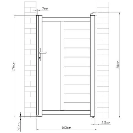 VENTE-UNIQUE.COM Portillon Battant Aluminium Semi Ajouré à Motifs L103 X H181 Cm Anthracite GREGOR - Gris Anthracite 7 VENTE-UNIQUE.COM Portillon Battant Aluminium Semi Ajouré à Motifs L103 X H181 Cm Anthracite GREGOR - Gris Anthracite – Image 5