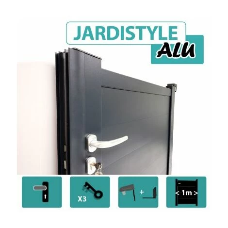CLOTURE & JARDIN Portillon Aluminium Gris Anthracite - Plein - 1,40 Mètre - Gris Anthracite (RAL 7016) 3 CLOTURE & JARDIN Portillon Aluminium Gris Anthracite - Plein - 1,40 Mètre - Gris Anthracite (RAL 7016)