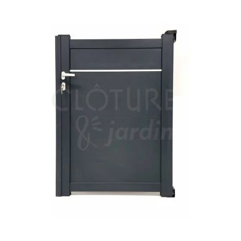 CLOTURE & JARDIN Portillon Aluminium Gris Anthracite - Plein Avec Liseré - 1,40 Mètre - Gris Anthracite (RAL 7016) 4 CLOTURE & JARDIN Portillon Aluminium Gris Anthracite - Plein Avec Liseré - 1,40 Mètre - Gris Anthracite (RAL 7016) – Image 2