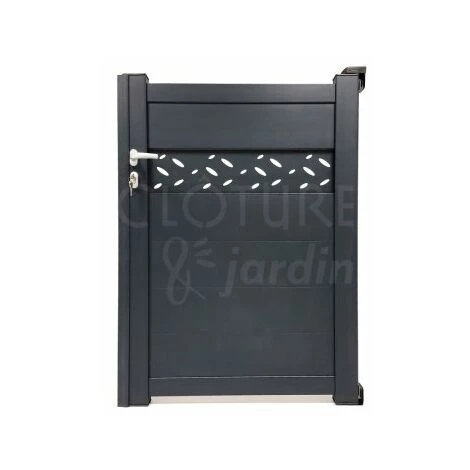 CLOTURE & JARDIN Portillon Aluminium Gris Anthracite - Design - 1,40 Mètre - Gris Anthracite (RAL 7016) 4 CLOTURE & JARDIN Portillon Aluminium Gris Anthracite - Design - 1,40 Mètre - Gris Anthracite (RAL 7016) – Image 2