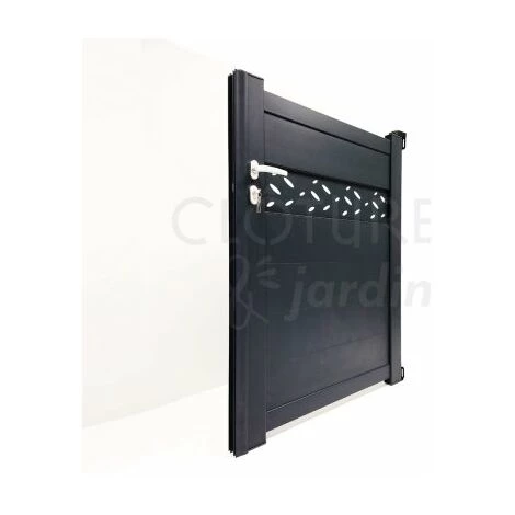 CLOTURE & JARDIN Portillon Aluminium Gris Anthracite - Design - 1,40 Mètre - Gris Anthracite (RAL 7016) 5 CLOTURE & JARDIN Portillon Aluminium Gris Anthracite - Design - 1,40 Mètre - Gris Anthracite (RAL 7016) – Image 3