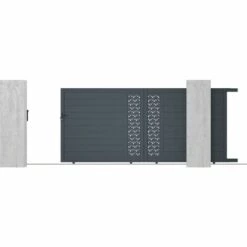 VENTE-UNIQUE.COM Portail Coulissant Aluminium Semi Ajouré à Motifs L416 X H180 Cm Anthracite GREGOR - Gris Anthracite 10 VENTE-UNIQUE.COM Portail Coulissant Aluminium Semi Ajouré à Motifs L416 X H180 Cm Anthracite GREGOR - Gris Anthracite -Portail Soldes Boutique 60723400 4