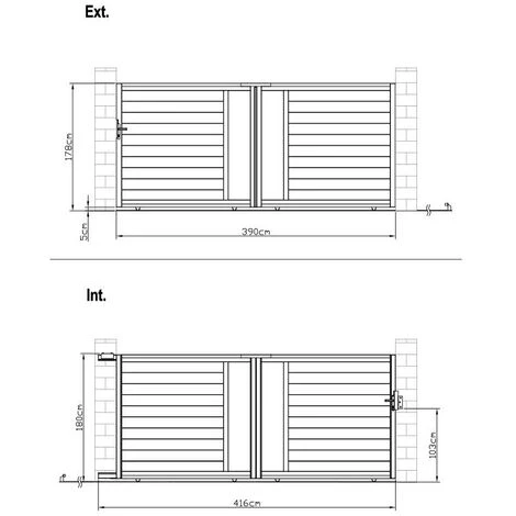 VENTE-UNIQUE.COM Portail Coulissant Aluminium Semi Ajouré à Motifs L416 X H180 Cm Anthracite GREGOR - Gris Anthracite 7 VENTE-UNIQUE.COM Portail Coulissant Aluminium Semi Ajouré à Motifs L416 X H180 Cm Anthracite GREGOR - Gris Anthracite – Image 5