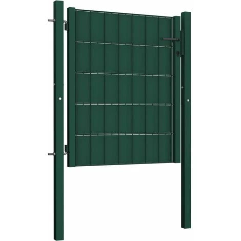 FIMEI Portail De Clôture PVC Et Acier 100x81 Cm Vert 4 FIMEI Portail De Clôture PVC Et Acier 100x81 Cm Vert – Image 2