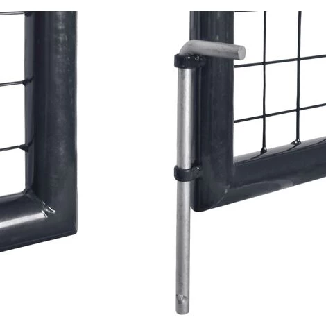 FIMEI Portail En Maille De Jardin Acier Galvanisé 289x75 Cm Gris 7 FIMEI Portail En Maille De Jardin Acier Galvanisé 289x75 Cm Gris – Image 5