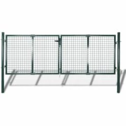 FIMEI Portail De Clôture Acier 306x150 Cm Vert