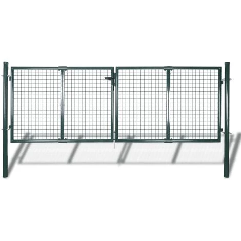 FIMEI Portail De Clôture Acier 306x150 Cm Vert 3 FIMEI Portail De Clôture Acier 306x150 Cm Vert