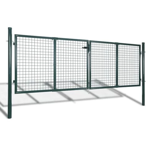 FIMEI Portail De Clôture Acier 306x150 Cm Vert 4 FIMEI Portail De Clôture Acier 306x150 Cm Vert – Image 2