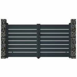 VENTE-UNIQUE.COM Portail Battant Aluminium Ajouré L305 X H158 Cm Anthracite PRIMO - Gris Anthracite 11 VENTE-UNIQUE.COM Portail Battant Aluminium Ajouré L305 X H158 Cm Anthracite PRIMO - Gris Anthracite -Portail Soldes Boutique 61437291 5