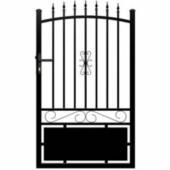 VENTE-UNIQUE.COM Portillon Battant Aluminium Ajouré L100 X H170 Cm Noir NERBIS - Noir