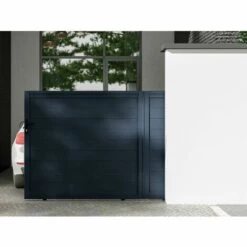 VENTE-UNIQUE.COM Portail Coulissant Aluminium Plein L374 X H165 Cm Anthracite NAZARIO - Gris Anthracite -Portail Soldes Boutique 61474594 3