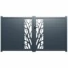 VENTE-UNIQUE.COM Portail Battant Aluminium Semi Ajouré à Motifs L350 X H179 Cm Anthracite En Kit LABRIT II - Gris Anthracite -Portail Soldes Boutique 61519950 1