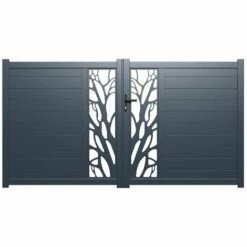 VENTE-UNIQUE.COM Portail Battant Aluminium Semi Ajouré à Motifs L350 X H179 Cm Anthracite En Kit LABRIT II - Gris Anthracite 9 VENTE-UNIQUE.COM Portail Battant Aluminium Semi Ajouré à Motifs L350 X H179 Cm Anthracite En Kit LABRIT II - Gris Anthracite -Portail Soldes Boutique 61519950 3