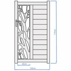 VENTE-UNIQUE.COM Portillon Battant Aluminium Semi Ajouré à Motifs L100 X H179 Cm Anthracite LABRIT II - Gris Anthracite -Portail Soldes Boutique 61798956 4
