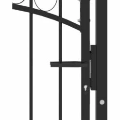 TRUE DEAL Portail De Clôture Avec Dessus Arqué Acier 100x150 Cm Noir -Portail Soldes Boutique 61810683 3