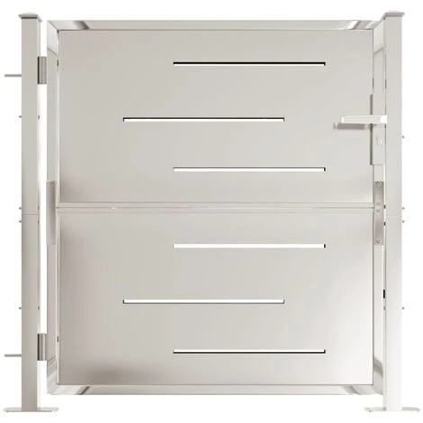 TRUE DEAL Portail De Jardin 100x100 Cm Acier Inoxydable 4 TRUE DEAL Portail De Jardin 100x100 Cm Acier Inoxydable – Image 2