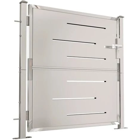 TRUE DEAL Portail De Jardin 100x100 Cm Acier Inoxydable 5 TRUE DEAL Portail De Jardin 100x100 Cm Acier Inoxydable – Image 3