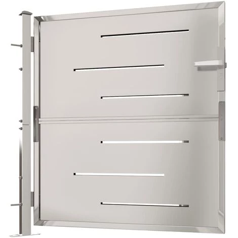 TRUE DEAL Portail De Jardin 100x100 Cm Acier Inoxydable 6 TRUE DEAL Portail De Jardin 100x100 Cm Acier Inoxydable – Image 4