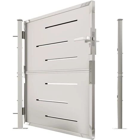 TRUE DEAL Portail De Jardin 100x100 Cm Acier Inoxydable 7 TRUE DEAL Portail De Jardin 100x100 Cm Acier Inoxydable – Image 5