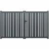 VENTE-UNIQUE.COM Portail Battant Aluminium Semi Ajouré L294 X H180 Cm Anthracite En Kit MAZANO - Gris Anthracite -Portail Soldes Boutique 61829766 1