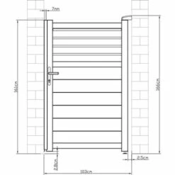 VENTE-UNIQUE.COM Portillon Battant Aluminium Persien L103 X H166 Cm Anthracite VIAZO - Gris Anthracite -Portail Soldes Boutique 61830659 5