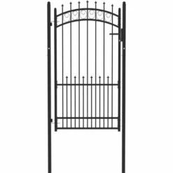 TRUE DEAL Portail De Clôture Avec Pointes Acier 100x175 Cm Noir