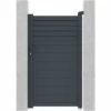 VENTE-UNIQUE.COM Portillon Battant Aluminium Persien L103 X H181 Cm Anthracite VIAZO - Gris Anthracite -Portail Soldes Boutique 61844483 1