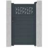 VENTE-UNIQUE.COM Portillon Battant Aluminium Semi Ajouré à Motifs L103 X H182 Cm Anthracite BAZIO - Gris Anthracite -Portail Soldes Boutique 61969552 1