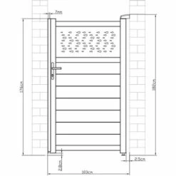 VENTE-UNIQUE.COM Portillon Battant Aluminium Semi Ajouré à Motifs L103 X H182 Cm Anthracite BAZIO - Gris Anthracite -Portail Soldes Boutique 61969552 5