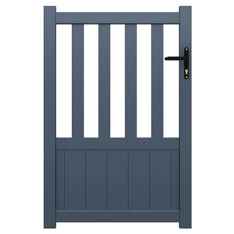 VENTE-UNIQUE.COM Portillon Battant Aluminium Ajouré L100 X H140 Cm Anthracite BARTOS - Gris Anthracite 3 VENTE-UNIQUE.COM Portillon Battant Aluminium Ajouré L100 X H140 Cm Anthracite BARTOS - Gris Anthracite