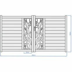 VENTE-UNIQUE.COM Portail électrique Battant Aluminium Semi Ajouré à Motifs L300 X H164 Cm Anthracite En Kit LABRIT II - Gris Anthracite -Portail Soldes Boutique 63153063 4