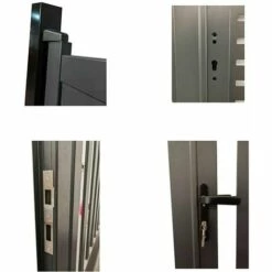 VENTE-UNIQUE.COM Portail électrique Battant Aluminium Semi Ajouré à Motifs L300 X H164 Cm Anthracite En Kit LABRIT II - Gris Anthracite -Portail Soldes Boutique 63153063 5