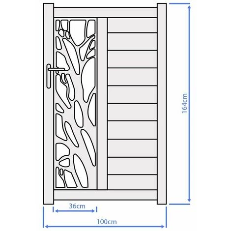 VENTE-UNIQUE.COM Portillon Battant Aluminium Semi Ajouré à Motifs L100 X H164 Cm Anthracite LABRIT II - Gris Anthracite 6 VENTE-UNIQUE.COM Portillon Battant Aluminium Semi Ajouré à Motifs L100 X H164 Cm Anthracite LABRIT II - Gris Anthracite – Image 4
