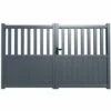 VENTE-UNIQUE.COM Portail Battant Aluminium Ajouré L314 X H140 Cm Anthracite En Kit BARTOS - Gris Anthracite -Portail Soldes Boutique 63186020 1