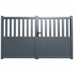 VENTE-UNIQUE.COM Portail Battant Aluminium Ajouré L314 X H140 Cm Anthracite En Kit BARTOS - Gris Anthracite 10 VENTE-UNIQUE.COM Portail Battant Aluminium Ajouré L314 X H140 Cm Anthracite En Kit BARTOS - Gris Anthracite -Portail Soldes Boutique 63186020 4