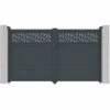 VENTE-UNIQUE.COM Portail électrique Battant Aluminium Semi Ajouré à Motifs L305 X H182 Cm Anthracite BAZIO - Gris Anthracite 2 VENTE-UNIQUE.COM Portail électrique Battant Aluminium Semi Ajouré à Motifs L305 X H182 Cm Anthracite BAZIO - Gris Anthracite -Portail Soldes Boutique 63255123 1