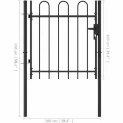 SUPERMARKET Portillon Simple Porte Avec Dessus Arqué Acier 1x1 M Noir 11 SUPERMARKET Portillon Simple Porte Avec Dessus Arqué Acier 1x1 M Noir -Portail Soldes Boutique 63651634 5